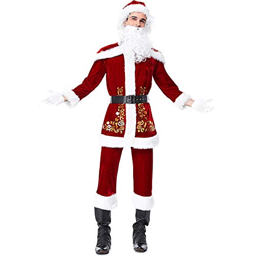 Lily&her friends - Weihnachtsmann-Kostüm für Damen und Herren, Weihnachtsanzug, Plüsch, Deluxe-Weihnachtsmann-Kostüm, Kleid, Halloween-Party, Kleidung, Requisiten, Paar-Outfit (XL, Weihnachtsmann)