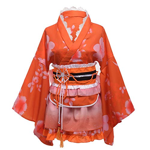 GRACEART Yukata Kimono Kostüm Cosplay Einstellen (Orange)