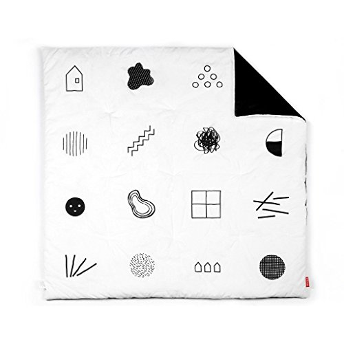 Deuz Baby-Spieldecke & Krabbeldecke aus Bio-Baumwolle Graphic (100x100) in Weiss/schwarz